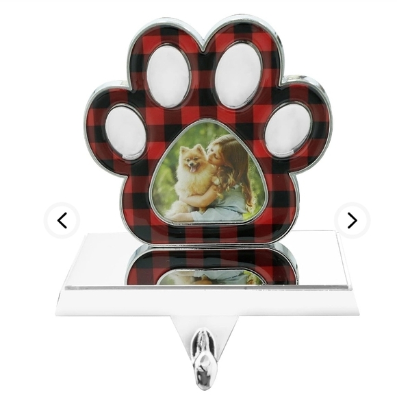 EIMOON Plaid Dog Paw Christmas Stocking Holders - Picture 2 of 7